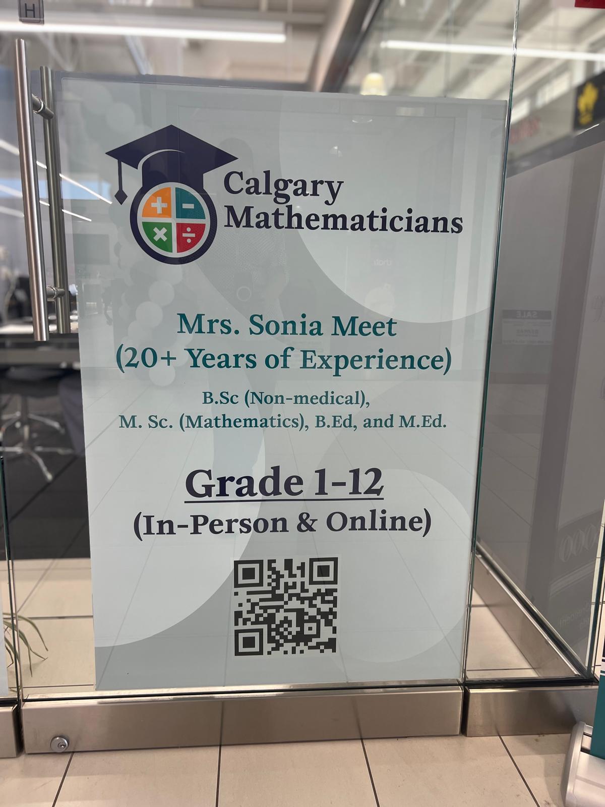Calgary Mathematicians — Ms. Sonia Chander credentials